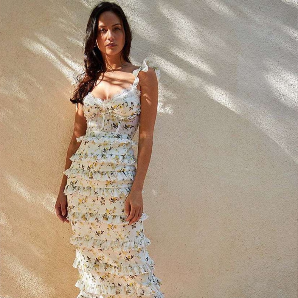 V. Chapman Fiorenza Dress Yellow Supertunia Sz 2